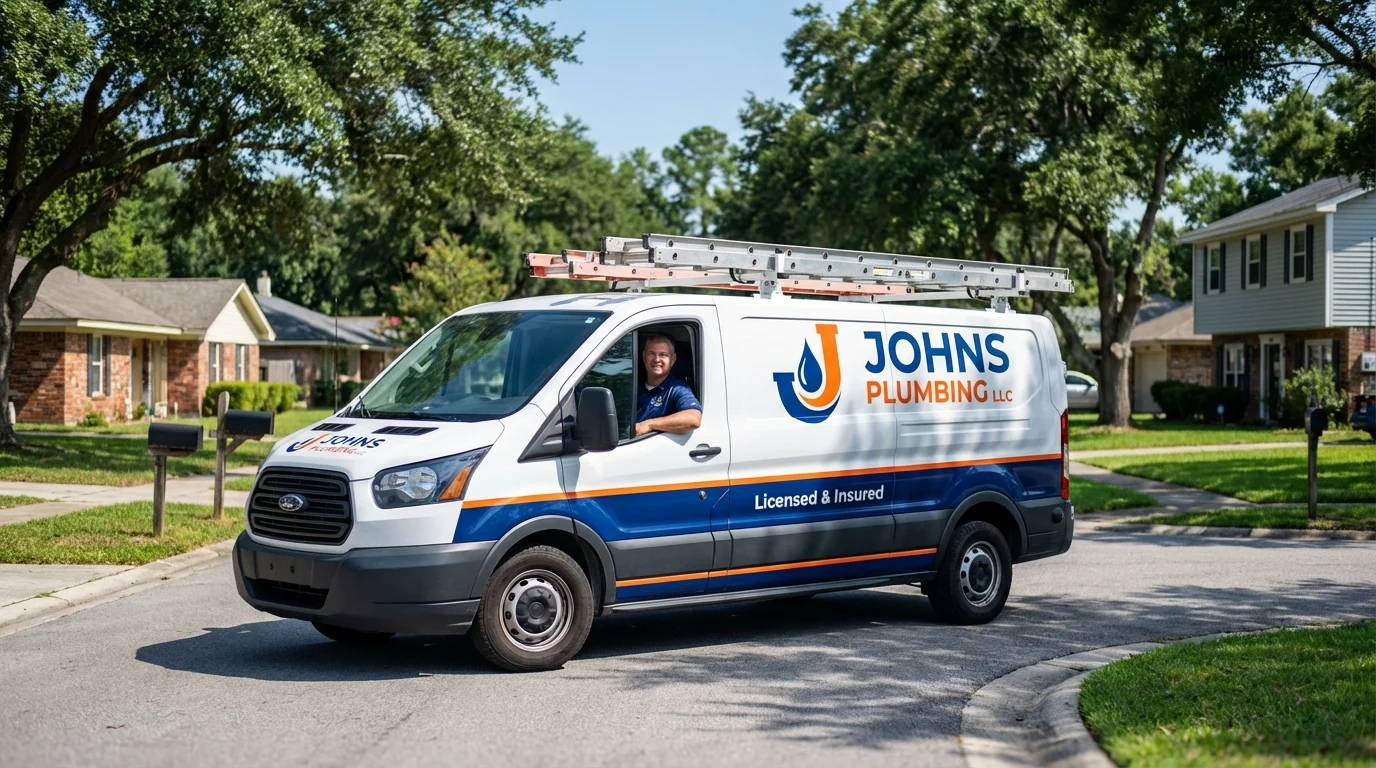 Johns Plumbing LLC service van in Ridgeville, SC